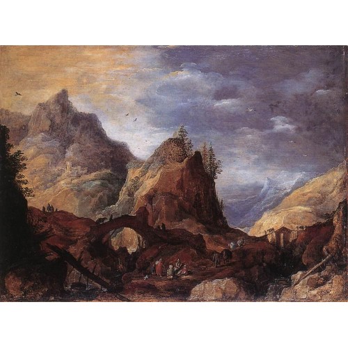 Mountain Scene with Bridges