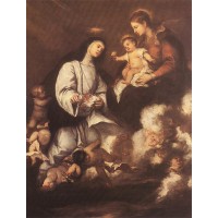 St Rose of Lima before the Madonna