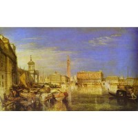 Bridge of sighs ducal palace and custom house venice canaletti painting