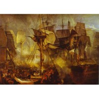 The battle of trafalgar as seen from the mizen starboard shrouds of the victory
