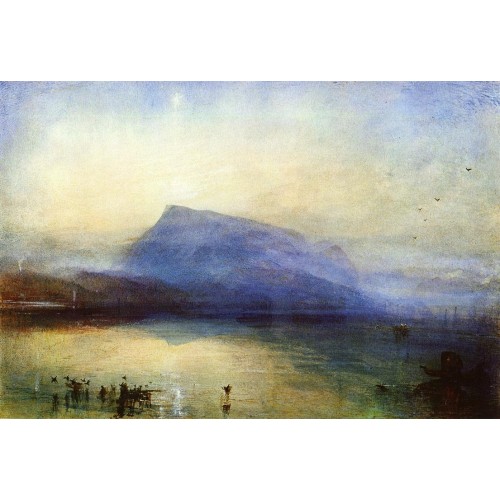 The blue rigi lake of lucerne sunrise