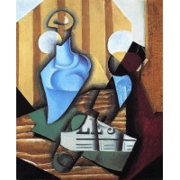 Still life with bottle and glass 1914
