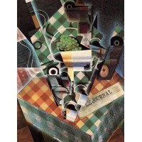 Still life with checked tablecloth 1915