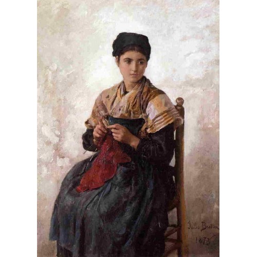 Young Woman Knitting