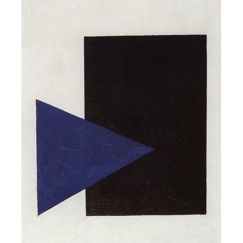 Suprematism with blue triangle and black square 1915