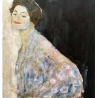 Portrait of a lady in white unfinished
