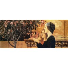 Two girls with an oleander