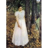 Autumn young woman in a garden 1891