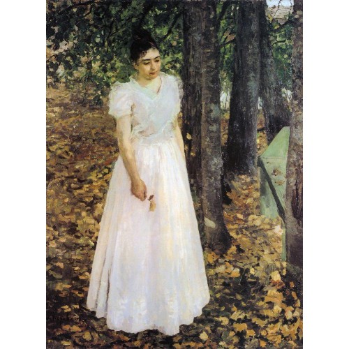 Autumn young woman in a garden 1891