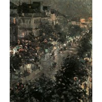 Paris at night boulevard des italiens 1908