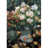 Roses in blue jugs 1917