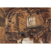 Set design for the opera windsor gossips 1888