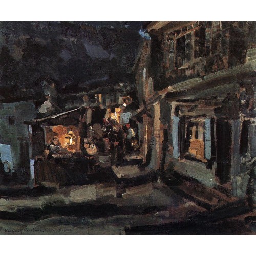 Tatar street in yalta night 1910