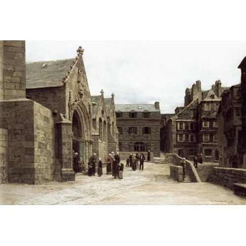 Leaving the Saint Melaine Church in Morlaix