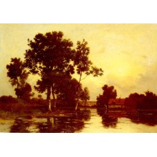 Paysage De Riviere Au Crepuscule