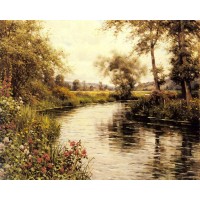 Flowers in Bloom by a River