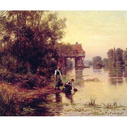 Two Girls by a Stream