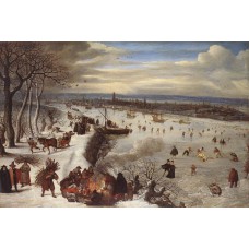 View of Antwerp with the Frozen Schelde