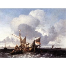 Ships on the Zuiderzee before the Fort of Naarden