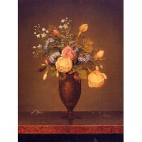 Wildflowers in a Brown Vase