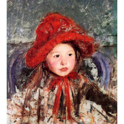 Little Girl in a Large Red Hat