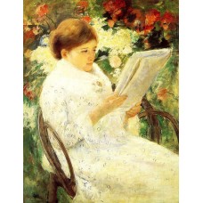 Woman Reading in a Garden