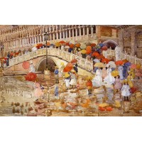 Umbrellas in the Rain Venice