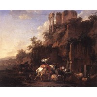 Rocky Landscape with Antique Ruins