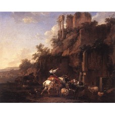 Rocky Landscape with Antique Ruins