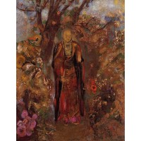 Buddha Walking among the Flowers