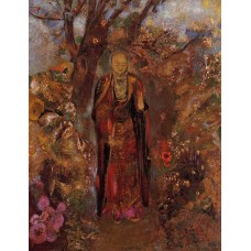 Buddha Walking among the Flowers