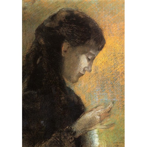 Portrait of Madame Redon Embroidering