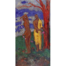 Two Women under a Red Tree