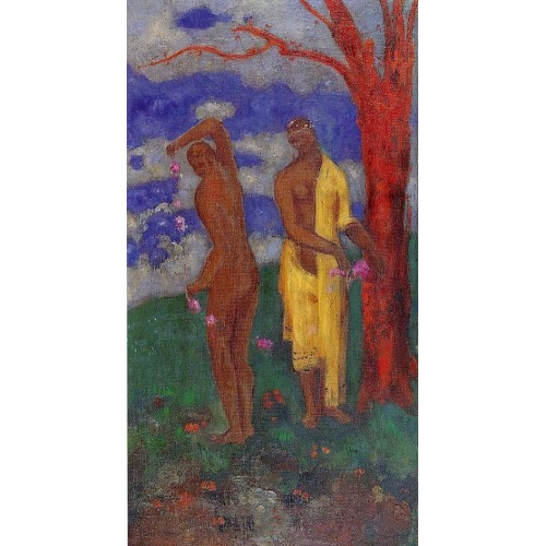 Two Women under a Red Tree