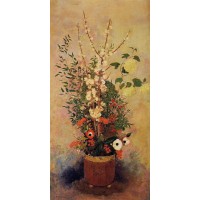 Vase of Flowers with Branches of a Flowering Apple Tree