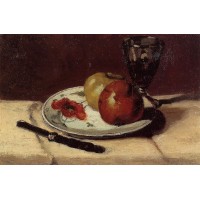 Still Life Apples and a Glass