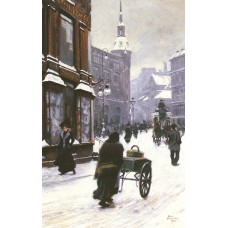 A Street Scene In Winter Copenhagen