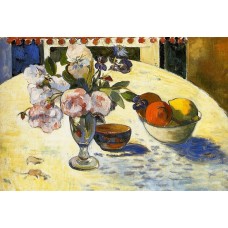 Flowers in a Fruit Bowl