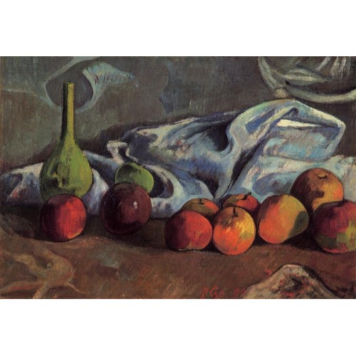 Still Life with Apples and Green Vase