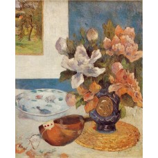 Still Life with Chinese Peonies and Mandolin