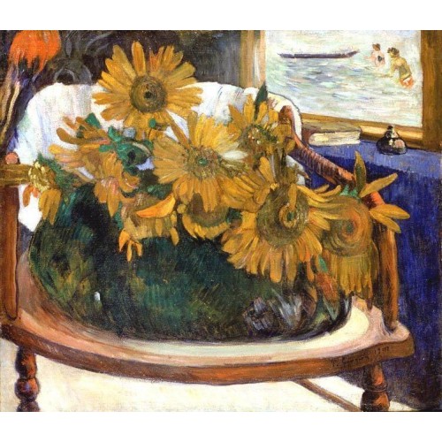 Still Life with Sunflowers on an Armchair