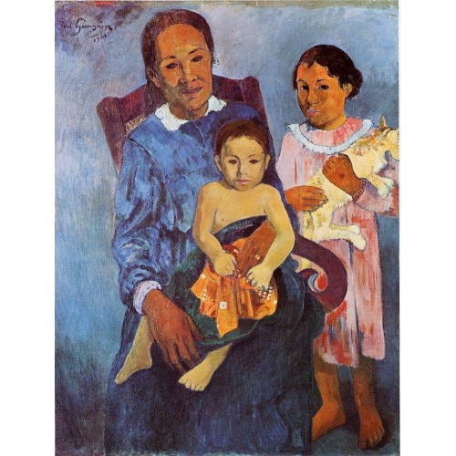 Tahitian Woman and Two Children