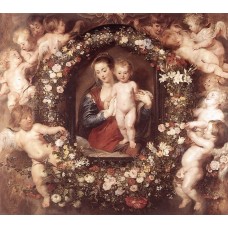 Madonna in Floral Wreath