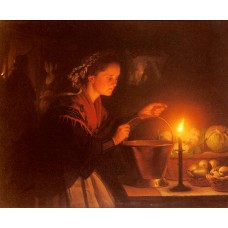 A Market Scene By Candlelight