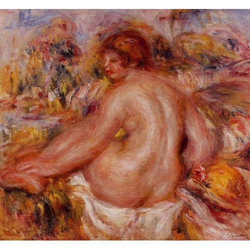 After Bathing Seated Female Nude