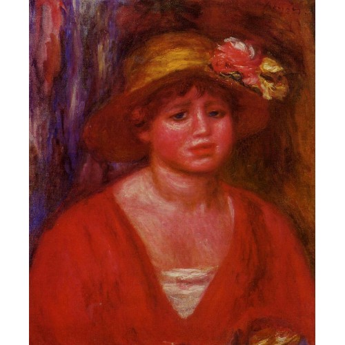 Bust of a Young Woman in a Red Blouse