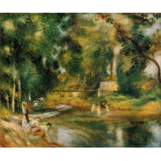 Essoyes Landscape Washerwomen and Bathers