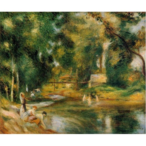 Essoyes Landscape Washerwomen and Bathers