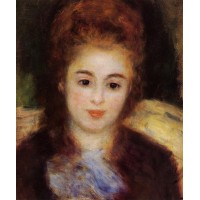 Head of a Young Woman Wearing a Blue Scarf (Madame Henriot)