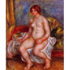 Nude Woman on Green Cushions